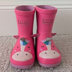 Joules Pink Unicorn Kids' Boots